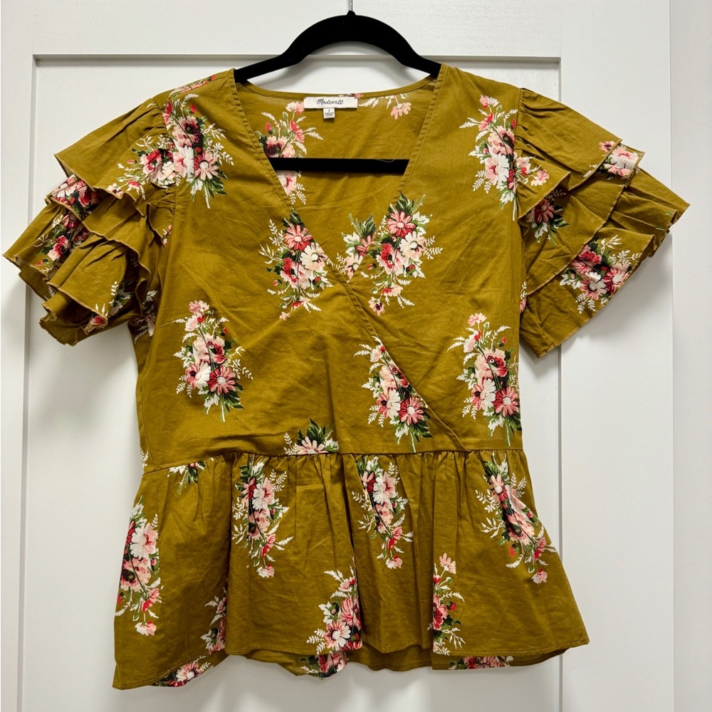 Madewell Floral Peplum Top | Size: 2